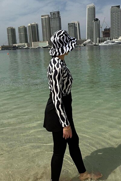 Şulemoda Giyim Swimsuit 3-Piece Hijab Swimsuit Set White