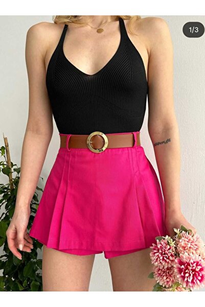 adel deniz collection Women's Pencil Skirt with Belt Detail