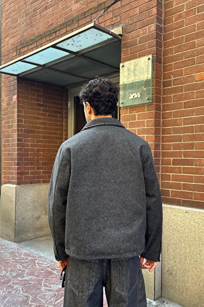 Flaw Wear Ριγέ μαύρο μπουφάν