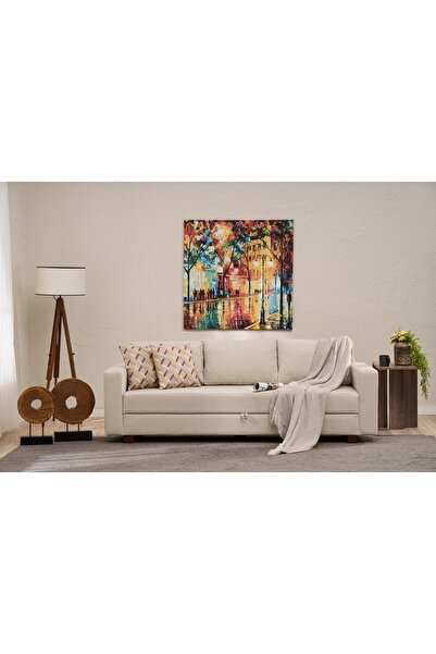 Rabi Aly Serisi Yataklı Sandıklı Üçlü Koltuk Krem Arzilla