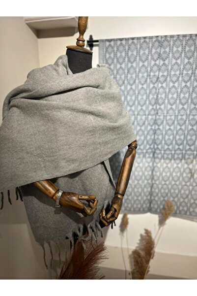 Merwiss شال كتف ناعم الملمس - رمادي
