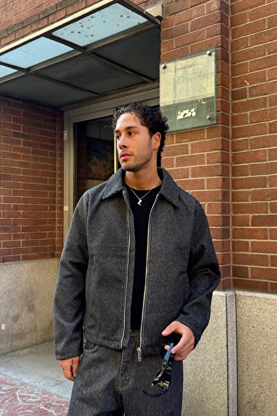 Flaw Wear Ριγέ μαύρο μπουφάν