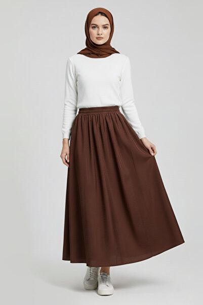 TWINTICKS تنورة طويلة منسوجة للنساء المحجبات، تصميم مريح مع جيوب، مناسبة للمن...