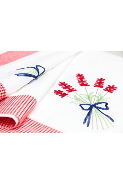Valentini Bianco Față de masă decorativă Valentini Bianco, 100% bumbac, roșu și alb, 90x90cm