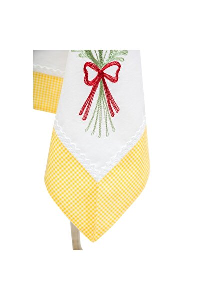 Valentini Bianco Față de masă din bumbac, Valentini Bianco, alb cu galben, 90x90 cm, BK048