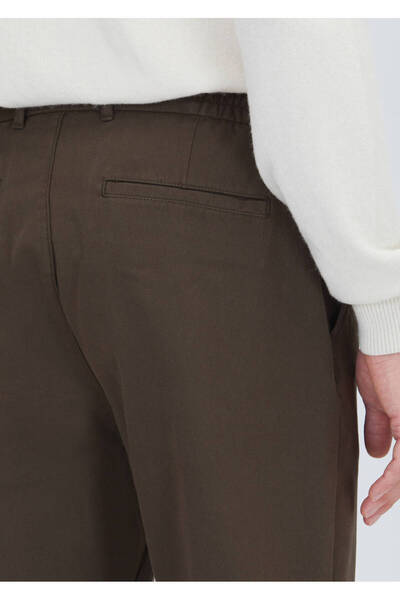 Ramsey Khaki Straight Woven Jogging Fit Casual Cotton Blended Pants