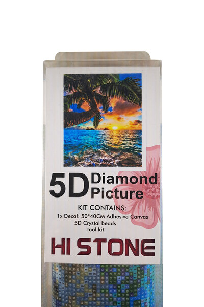 histone مجموعة أدوات تطريز الأحجار الكريمة الماسية 5D مقاس 40 × 50 سم بنمط غر...