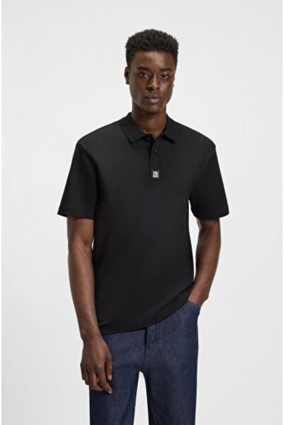 HUGO SİYAH LOGOLU ERKEK POLO T-SHIRT