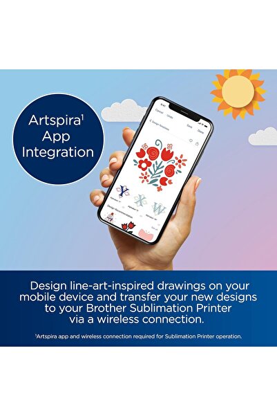 Brother SP-1 Sublimation Printer, Wireless Compact Printer with Starter Kit (Ink Set and Paper)