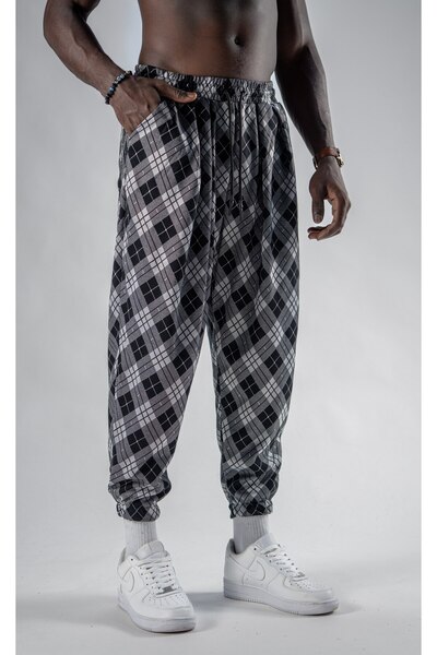 Superbluemexico Unisex Jacquard Baklava Patterned Pleated Trousers