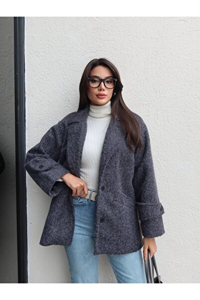 ESRAHELVACI Palton cu buzunar deschis Crumpled Cashmere