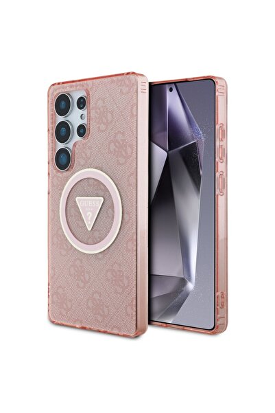 Guess Θήκη για Samsung Galaxy S25 Ultra IML Glitter Circle MagSafe - Ροζ