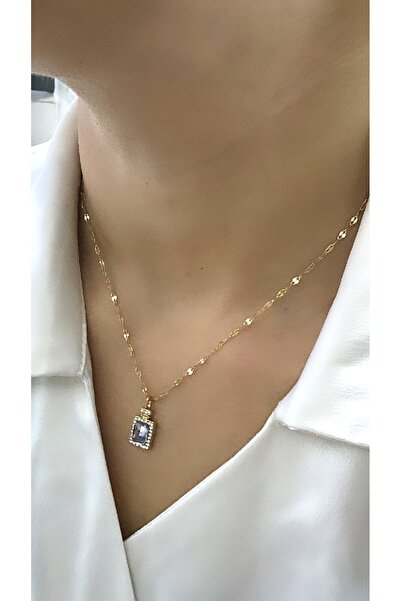 VNS Accessories Steel Color Crystal Stone Necklace