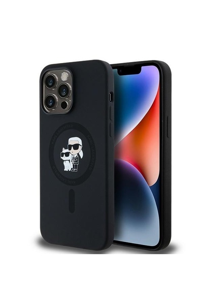 Karl Lagerfeld Case for IPhone 14 Pro Max, Silicone MagSafe - Black