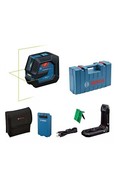 Bosch GLL 20-22 G Akülü Yeşil Lazer Terazi Mıknatıs Aparatlı Çapraz Çizgili