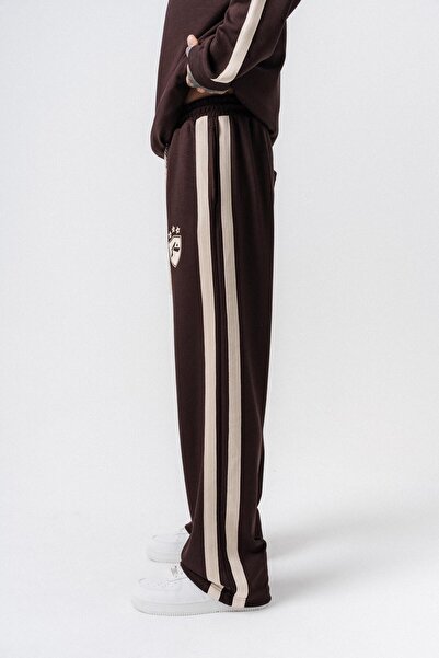 Respire Men's Stripe Detailed Modal Baggy Sweatpants Brown
