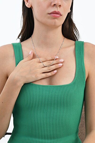 Söğütlü Silver 925 Ayar gümüş silindir çubuklu zincir kolye SGTL13104RODAJ