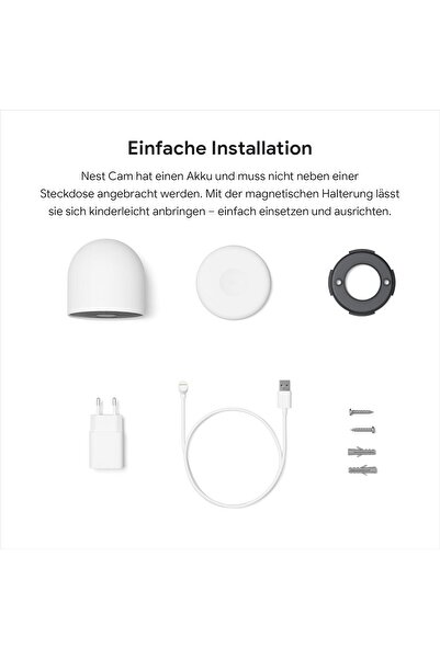 Google Nest Cam Twin Pack - كاميرا مراقبة ذكية داخلية وخارجية G3AL9 Snow