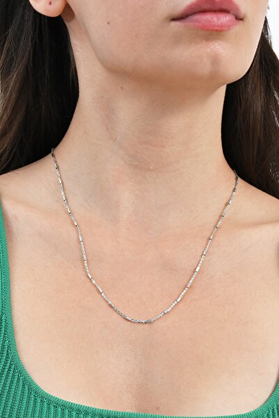 Söğütlü Silver 925 Ayar gümüş silindir çubuklu zincir kolye SGTL13104RODAJ