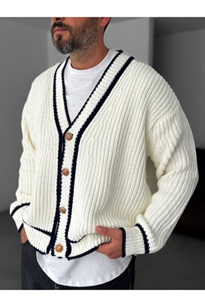 TÜZeMEN Mercerized Button Detailed Cardigan