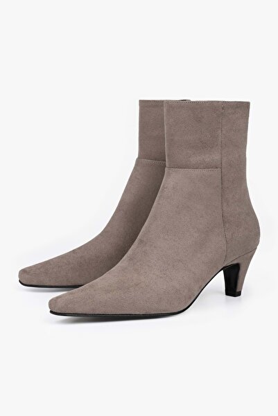 Shoeberry Γυναικείες μπότες με κοντό τακούνι Noria Mink Suede