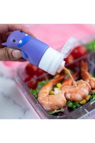 YumBox Silicone Condiment Squeeze Bottles (Funny Monsters) Set of 3