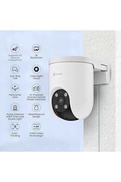 EZVIZ من هيكفيجن | كاميرا مراقبة ذكية بتقنية 4G SIM بدقة 3 ميجابكسل ودقة 2K | تغطية 360 درجة | ذكاء اصطناعي بشري