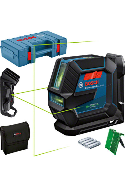 Bosch GLL 2-15 G Çapraz Çizgili Yeşil Lazer Terazi Plastik Çantalı