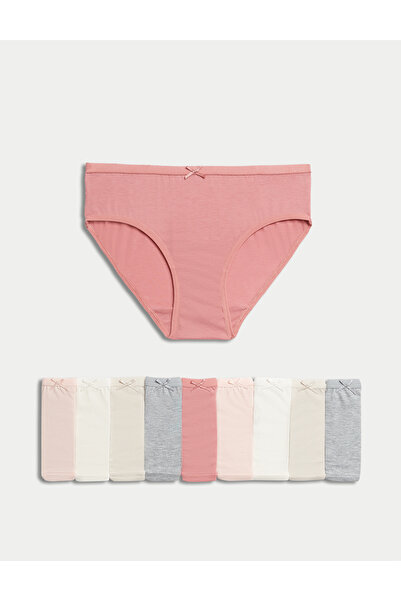 Marks & Spencer 10'lu Pamuklu Streç Külot (2-14 Yaş)