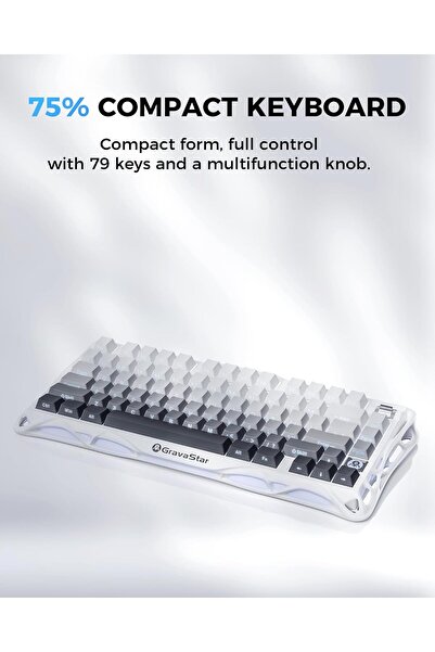 Gravastar أجهزة الكمبيوتر الطرفية، لوحة مفاتيح الألعاب الميكانيكية اللاسلكية Mercury K1 75%