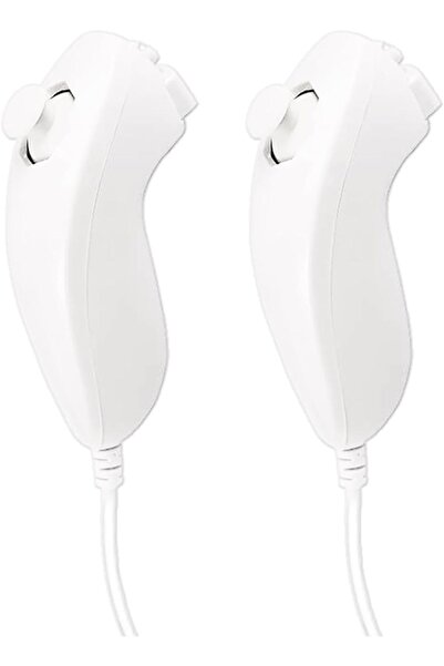 Other JINHEZO Replacement Nunchuk for Wii/Wii U, 2-Pack, White, Bluetooth