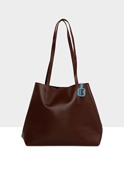 Bagmori Bordo Kadın Yandan Çıtçıtlı İnce Askılı Tote Çanta M000008663