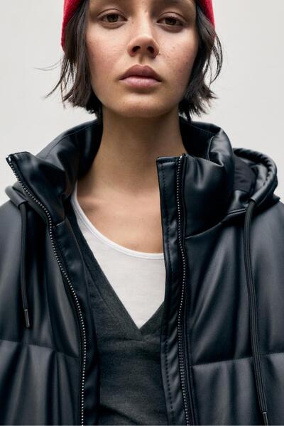 Pull & Bear Kapüşonlu kapitone ceket