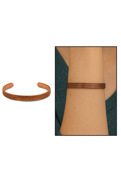 Tesbihane سوار نحاسي نسائي - نمط مموج - هيكل مرن