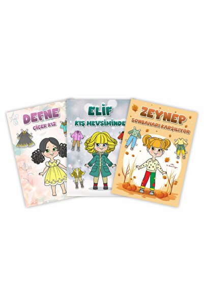Kids Babies Kıyafet Giydirme Kitabı 3lü 'ELİF KIŞ MEVSİMİNDE & DEFNE ÇİÇEK KI...