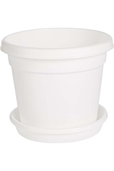 Cosmoplast Plastic Round Flowerpot – White