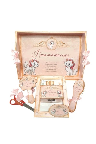 mixartstudiobym Set Tavita pentru Taiere Mot/Turta pentru fete, Model Pisica ...