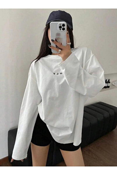 npLStore تي شيرت نسائي للموسم الجديد بأكمام طويلة مطبوعة بالكامل