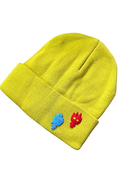 Buki'nin Atölyesi Water and Fire Figured Beanie Standard Size Child and Adult Compatible