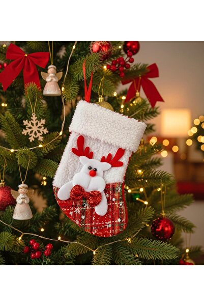 Gift Moda Christmas Patterned Medium Size Socks Christmas Ornament