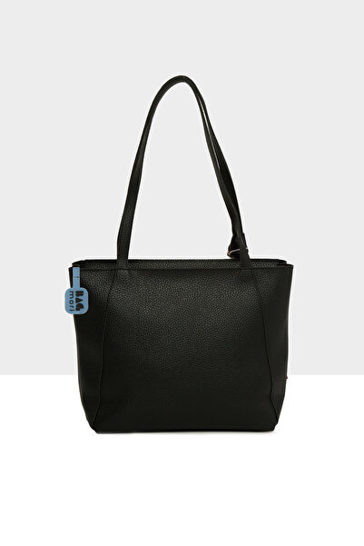 Bagmori Чорна жіноча сумка-тоут з трьома відділеннями та шарфом M000008659