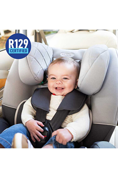 Graco SlimFit Iron car seat, 40-145 cm, R129 certified and ADAC tested