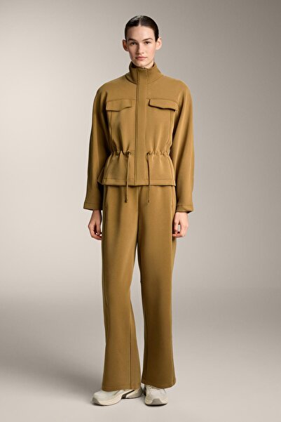 Oysho Short adjustable waist jacket with brushed modal