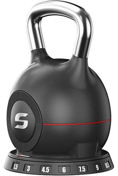 Sparnod Fitness جرس كيتل بيل قابل للتعديل SK-12، وزن 10 كجم، نظام وزن 7 في 1، قابل للتعديل والإمساك بيد واحدة