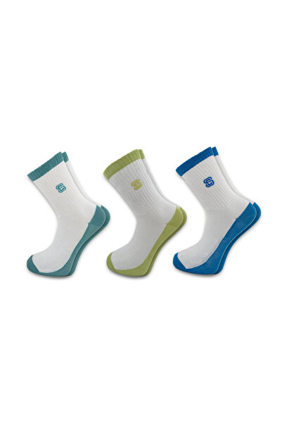 STOCALZE Unisex White - Colored Tennis Socks Set of 6 | Cotton, Breathable, Comfortable Sports and Casual Socks