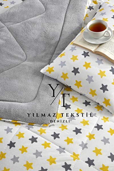 ChicMaison Single Person Fluffy Quilt Yellow Star |   Without Sheets