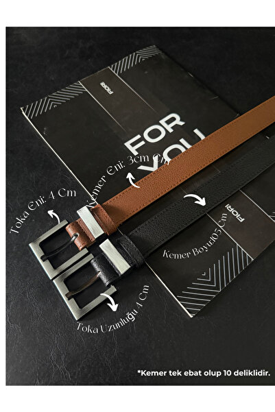 Fiori Pachet de 2 curele pentru femei cu cataramă pătrată, curea pentru panta...