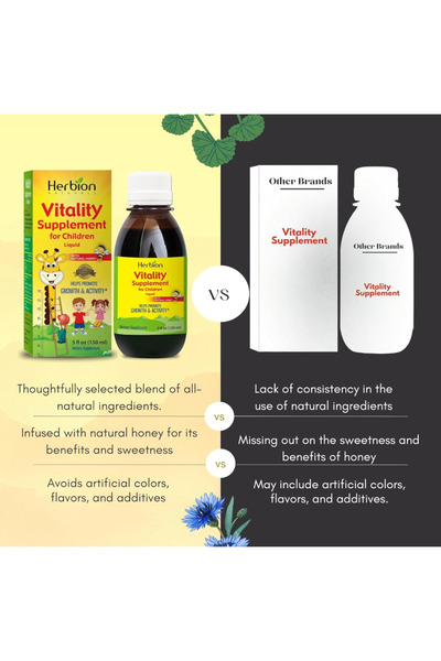 Herbion Naturals Supliment Alimentar de Vitalitate pentru Copii, 150 ml sirop