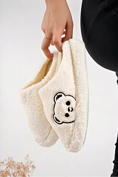 waykon Teddy Bear Embroidered House Slippers