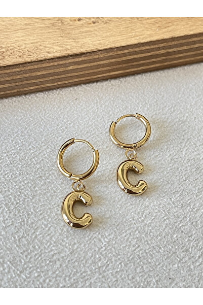 Rupen Kraft 316 L Surgical Steel Letter Earring C Letter Steel Balloon Earring